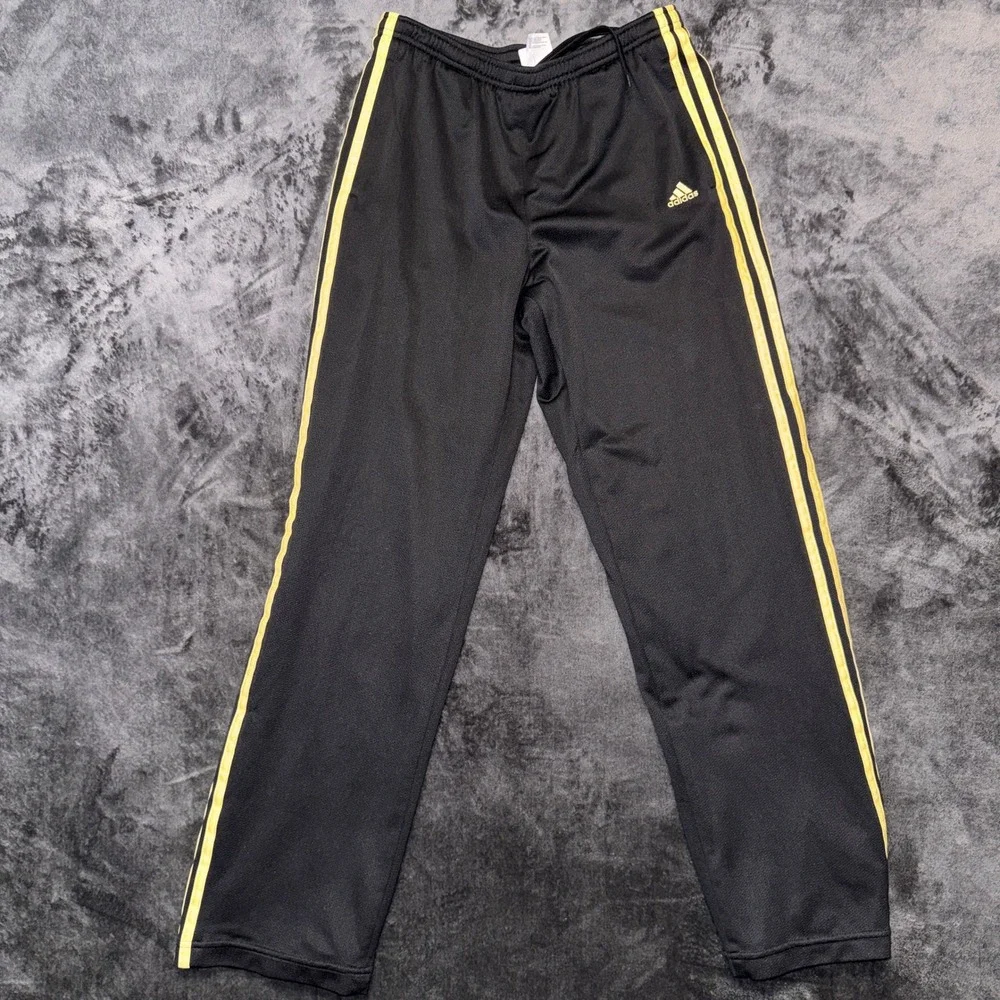 Adidas Mens Black Gold 3-Stripe Full Zip Hoodie Jacket AV1001 Size Medium